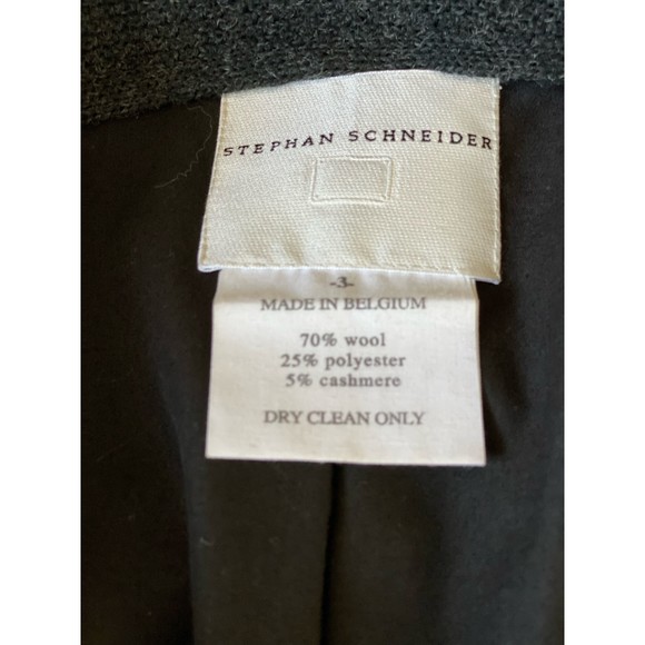 Stephan Schneider Dark Grey Wool Blend Two Button Blazer with Knit Collar SZ 3 - Picture 4 of 6
